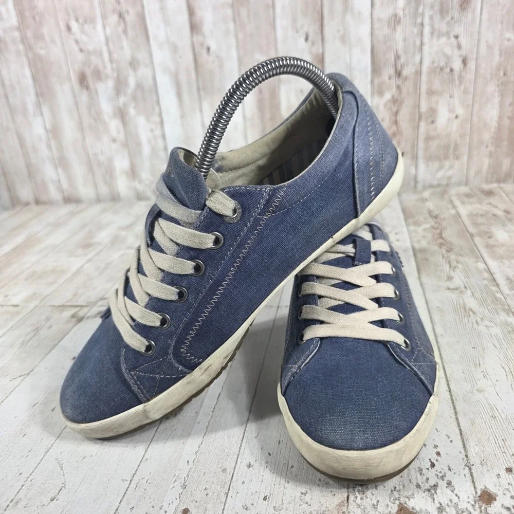 Taos Star Blue Canvas Low Top Sneakers Womens 9 Comfort Walking Shoes STA-12844‎